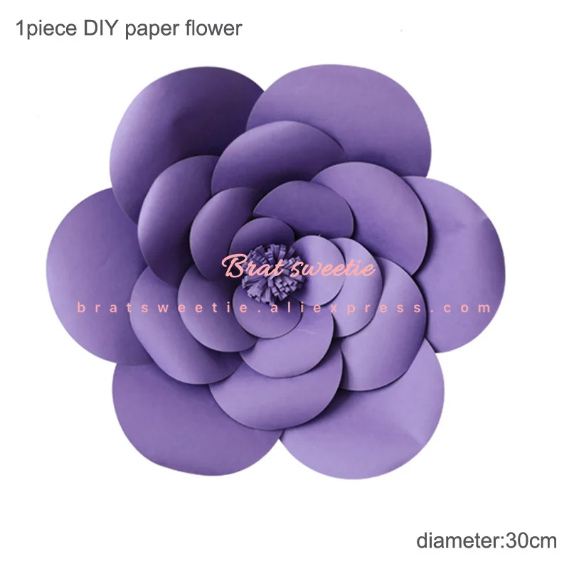 30cm s3 purple Вечерние бумажные цветы для настенного декора с изображением единорога, рога, ресниц, украшения для дня рождения и вечеринки, детский фон для фотосъемки своими руками - Цвет: 30cm s3 purple