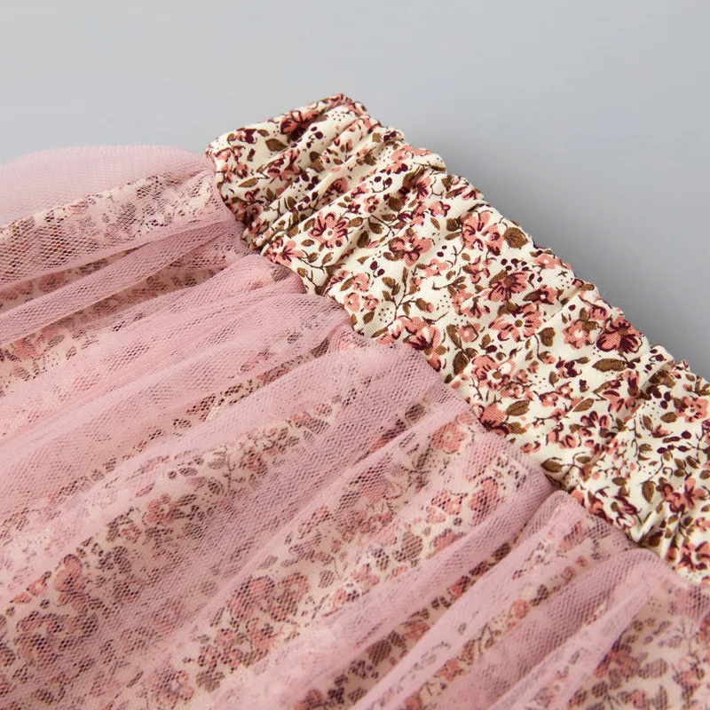 

2020 New Fashion Summer Children's Sleeveless Bow Shirt + Net Yarn Skirt