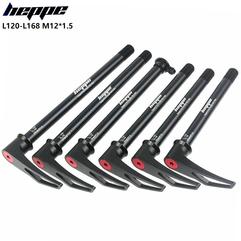 

HEPPE MTB Road Bike Thru Axle Front Rear Hub Shaft Skewers 12x142 12x148 Wheel Axis Hub Shaft Quick Release 120-168mm M12xP1.5