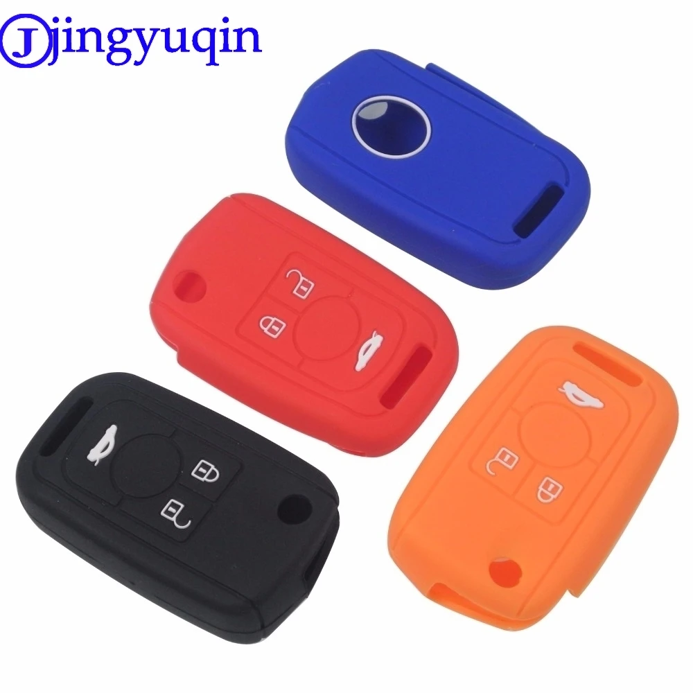 

jingyuqin Remote 3 Buttons Silicone Rubber Flid Folding Key Fob Case Cover For Chevrolet Buick Regal Car-Styling