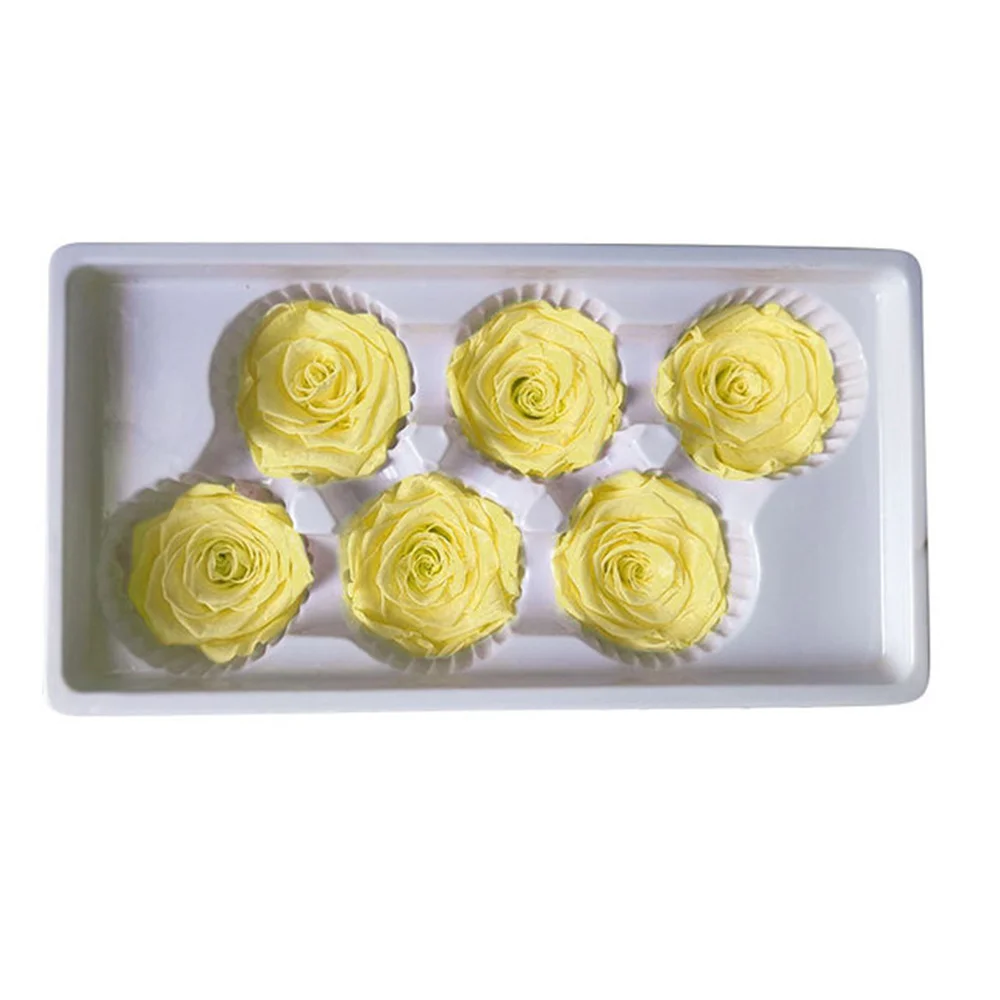 6Pcs Eternal Flower 5-6cm Preserved Rose Box Immortal High Quality Wedding Home Party Decoration | Дом и сад
