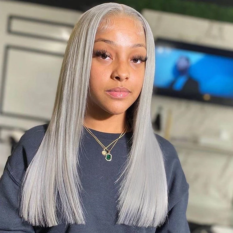 Парик из серых человеческих волос для косплея парик серебристо-серый короткий