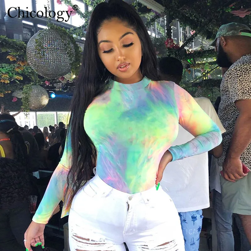 Chicology вареный Длинные рукава облегающий костюм для женщин Вечерние боди 2019 сезон