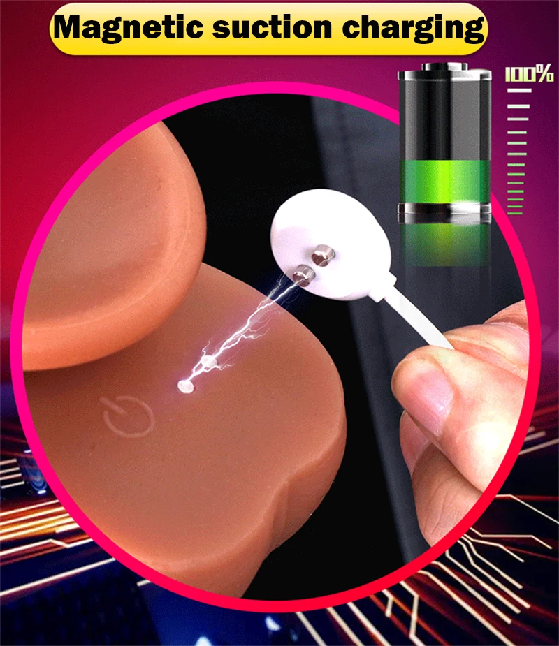 Перистальтический фаллоимитатор силиконовый заряжаемый Пенис с присоской