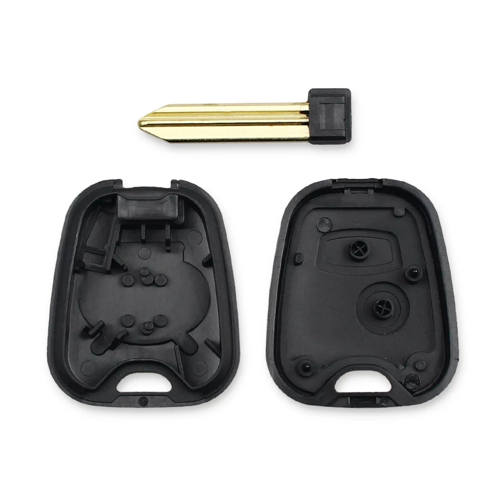 

KEYECU 2 Button with Logo Remote Car Key Case Shell Fob for Peugeot 106 107 207 307 407 206 306 406 HU83/ SX9/ VA2/ NE78 Blade