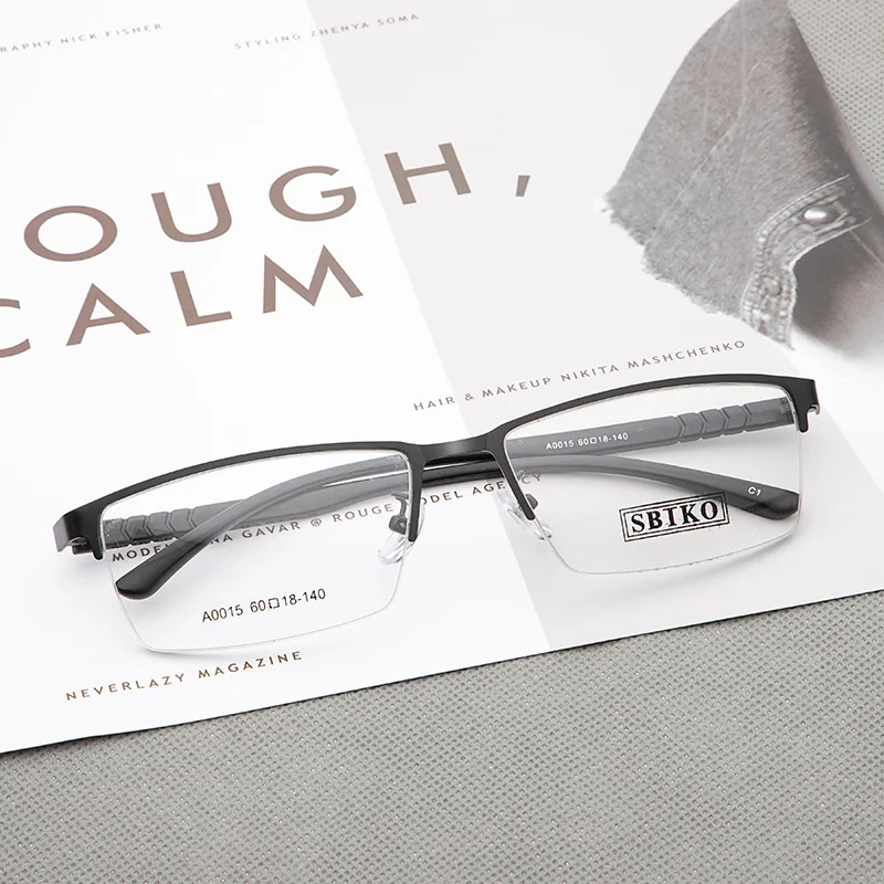 Новинка мужские очки с защитой от синего цвета половинчатая оправа модные