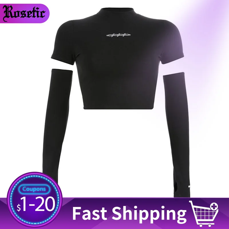 Женская футболка с длинным рукавом и принтом в готическом стиле|Футболки| |