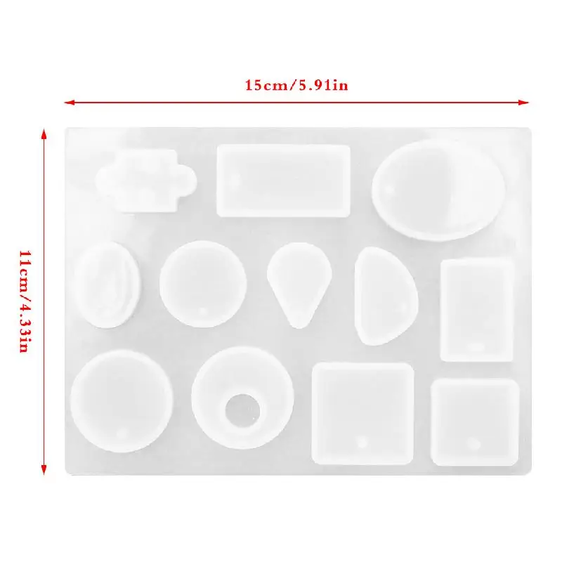 

12 Design Cabochon Silicone Mold Necklace Pendant Jewelry Cake Making Tool DIY