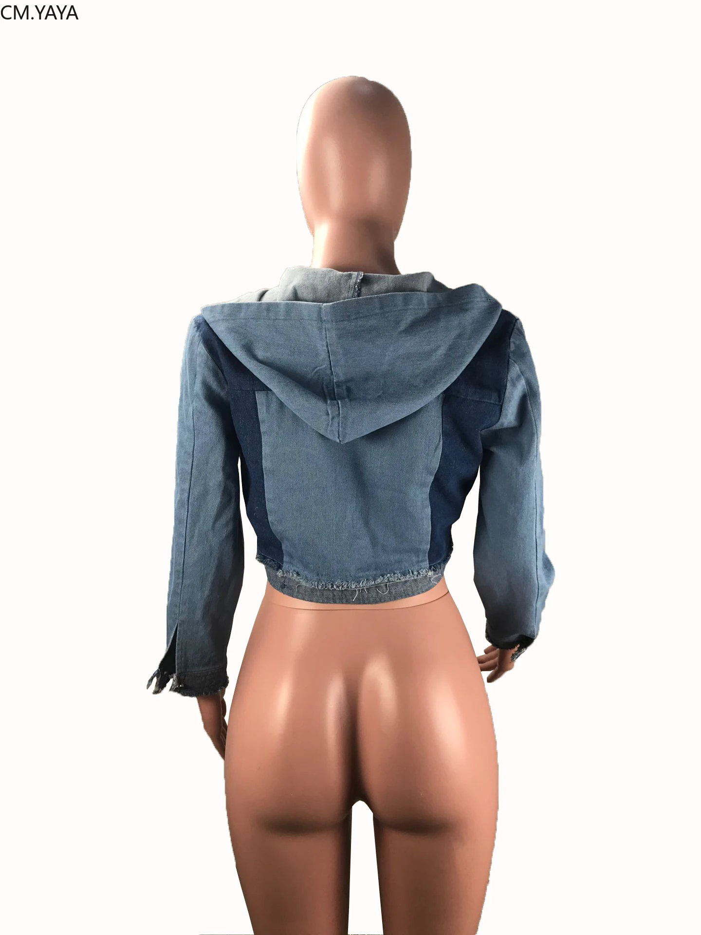 Новинка 2019 осенне-зимняя джинсовая женская куртка с капюшоном длинным рукавом в