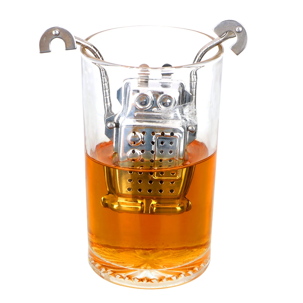 

Tea Strainers Cute Robot Teaware Drinkware Tea Tool Tea Infusers Stainless Steel Kitchen Accessories