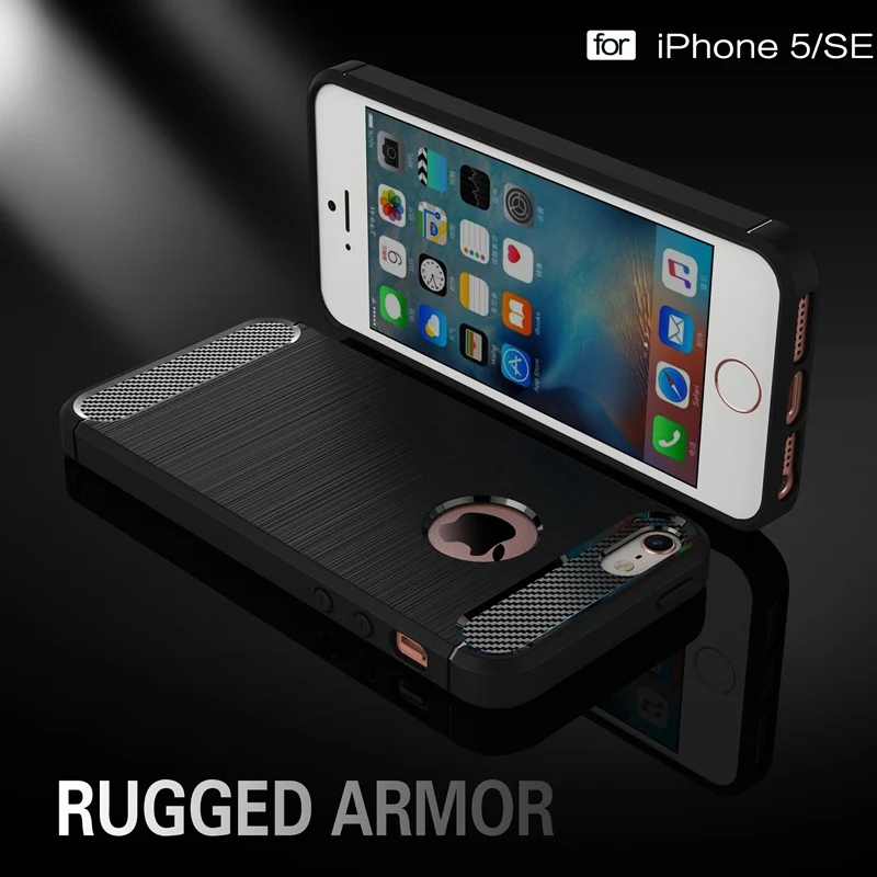 UPaitou для Apple iPhone 5 5S SE чехол, ультра тонкие чехлы из углеродного волокна, устойчивые к ударам, мягкий ТПУ чехол для iPhone SE чехол