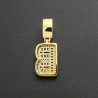 small suger square zircon 24 name letters pendantnecklace mirco pave prong setting for men hip hop jewelry bp166