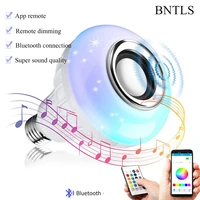 7w e27 smart rgb rgbw wireless bluetooth speaker bulb music playing dimmable led bulb light with 24 keys remote controller