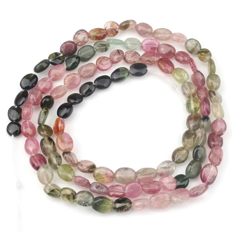 Бусины из натурального камня 3-4 мм Красочные нерегулярные турмалиновые каменные