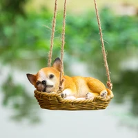 lovely puppy hanging ornament painted resin animals figurines statues for home garden courtyard decoration %d1%81%d0%b0%d0%b4%d0%be%d0%b2%d1%8b%d0%b9 %d0%b4%d0%b5%d0%ba%d0%be%d1%80
