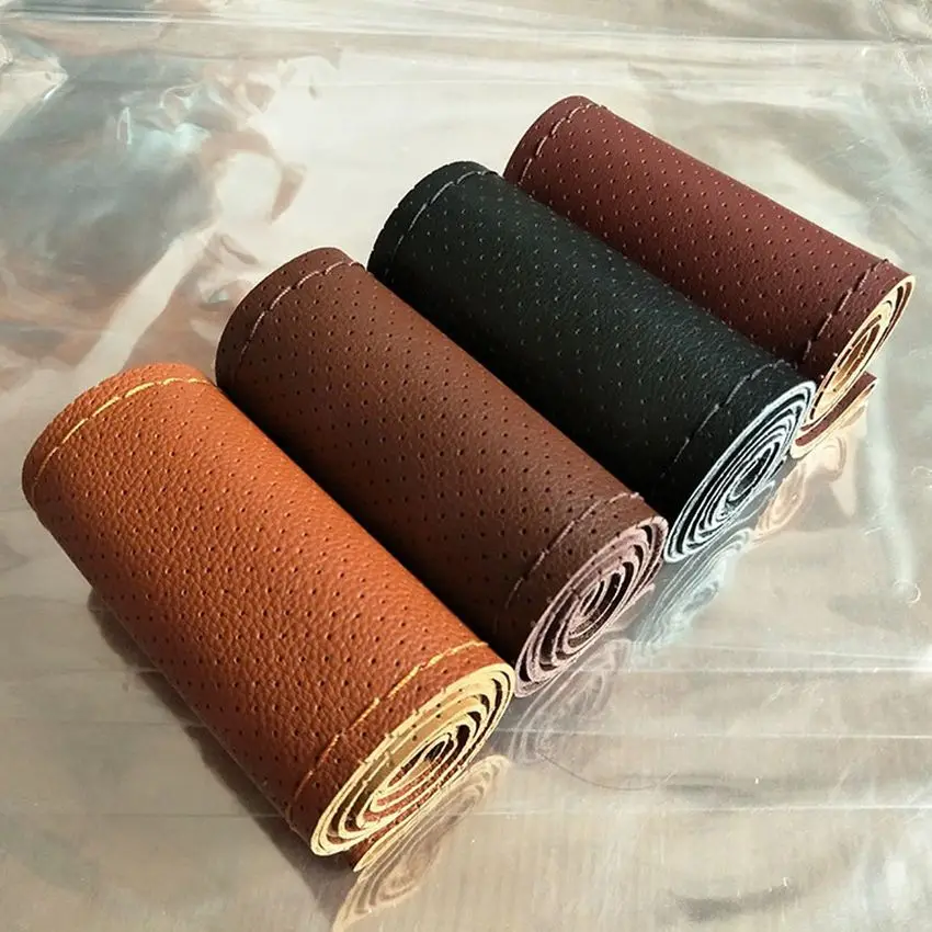 

DIY Texture Soft Soft Universal Car Steering Wheel Cover with Needles and Thread 38CM Car Steering Wheel Covers
