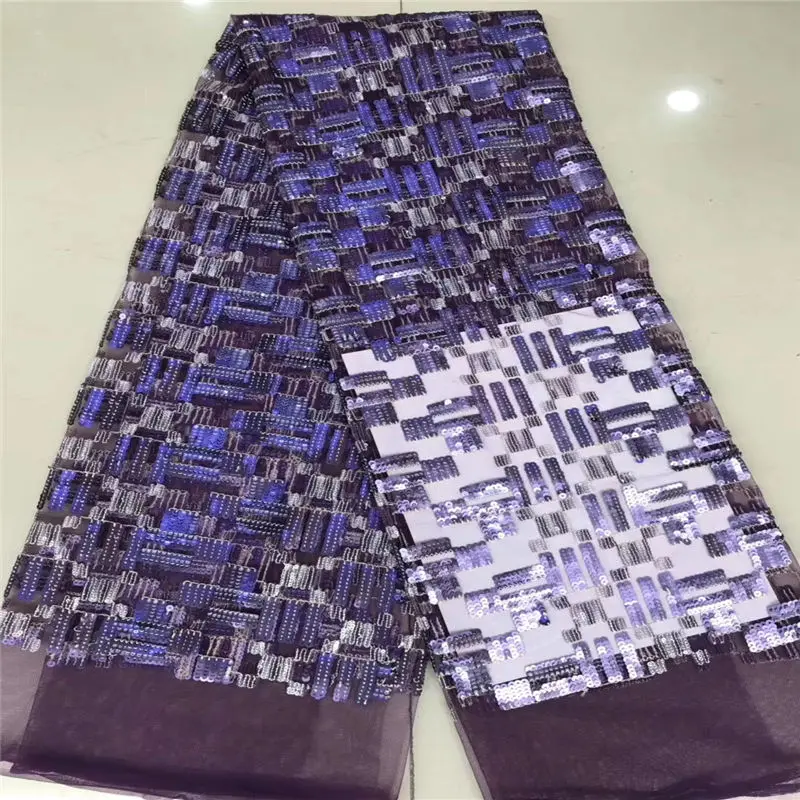 

2019 High Quality African Lace Fabric Gold , Red French Net Embroidery Sequins Tulle Lace Fabric For Nigerian Wedding Party