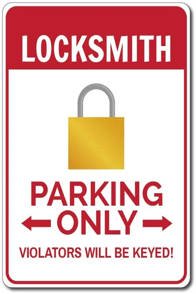 

Locksmith Parking Sign Locksmith Gift Locksmith Decor Locksmith Sign Lock Sign Padlock Sign Man Cave Gift Quality Tin Signs