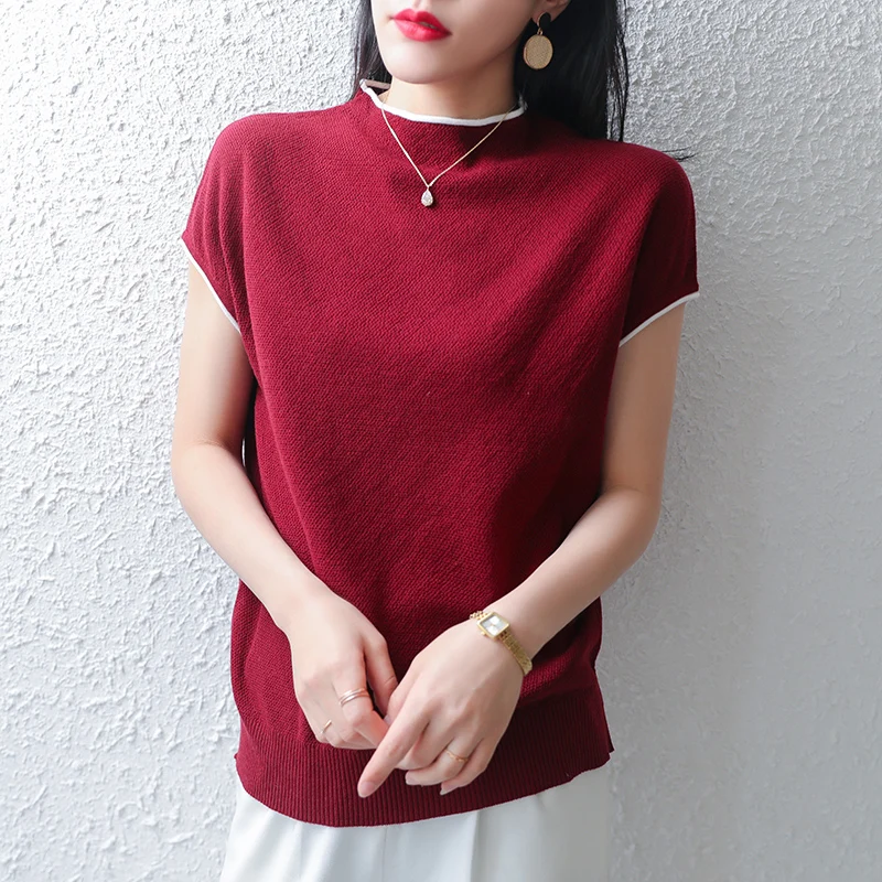 Short Sleeve Sweater Women Sweaters And Pullovers 100% Cotton Shirt Female Pullover Knitted Summer Jumpers Tops | Женская одежда