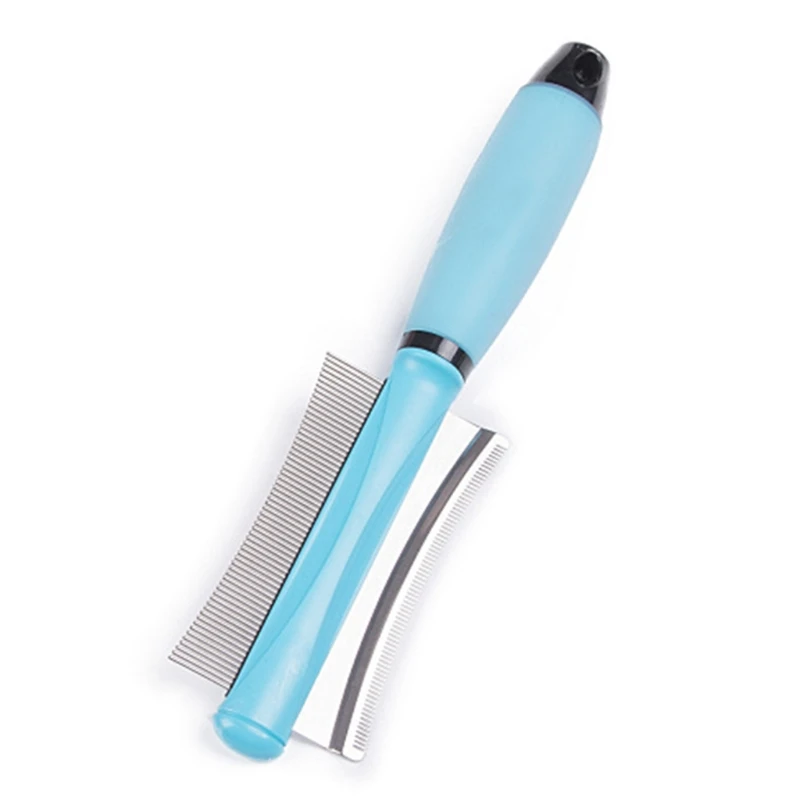 

Q0KA Pet Grooming Tool With Double Sided Dematting Rake Brush For Medium Longhaired