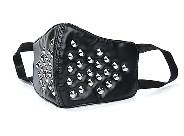 Маска Мужская/женская из ПУ кожи с заклепками модная маска в стиле хип-хоп для