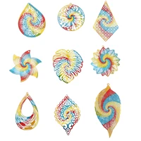 5 pcs rainbow swirl iron alloy filigree stamping pendants hollow multicolor filigree stampings charms for diy earring making