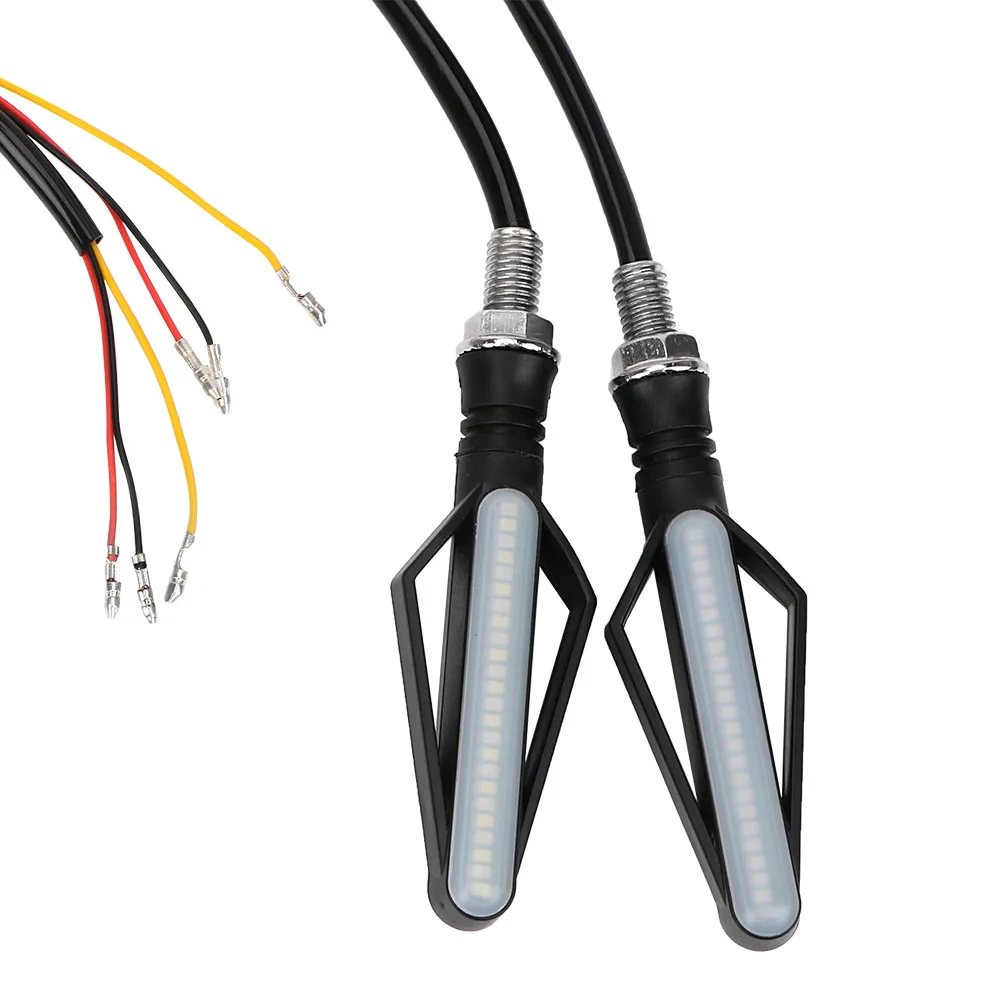 1Pc 24 LED ABS Motorcycle Turn Signal Lights Lamp Motorbike Indicator Fog Light Motor Tail Brake Streamer Flashing DC12V |