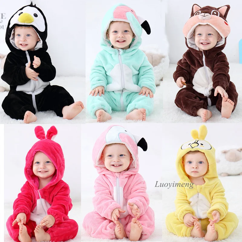 

Newborn Cartoon Rompers Infant Cosplay Squirrel Sleepwear Clothes Hooded Pyjamas Baby Girl Lion Jumpsuit Stitch Toddler Costumes