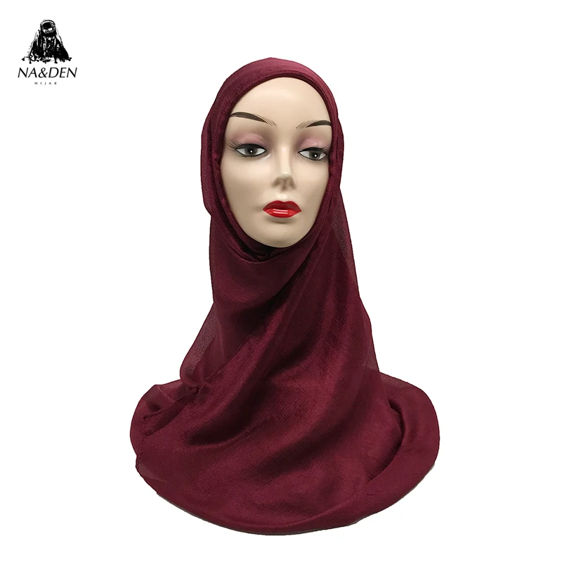 Лидер продаж шелковые шарфы женские шали Женский мусульманский хиджаб длинный