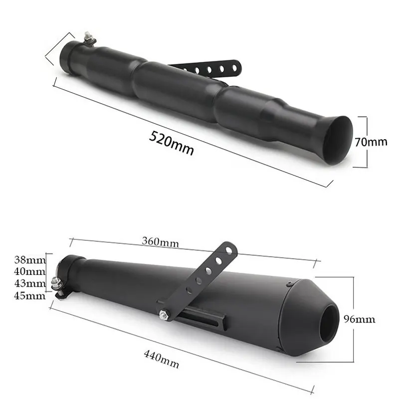 Кафе Racer выхлопной мотоцикл Akrapovic Escape мото труба глушитель старину Ретро