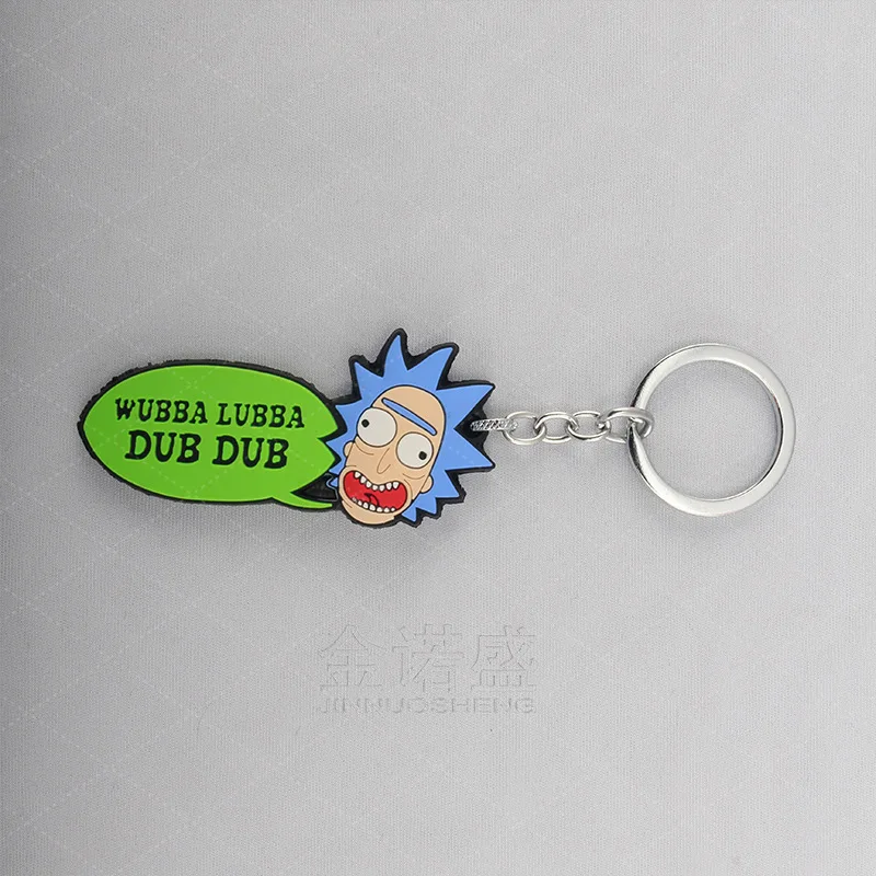 

Rick Keychain Sci-Fi Anime Cartoon Rick PVC Car Keys Accessories Children Boy Girl Bag Funny Pendant Key Ring Best Gift Hot Sale