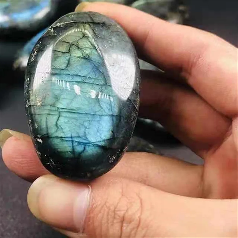 

Натуральный Необработанный камень MOKAGY, полированный Лабрадорит голубого цвета, 90-110 г, 1 шт.