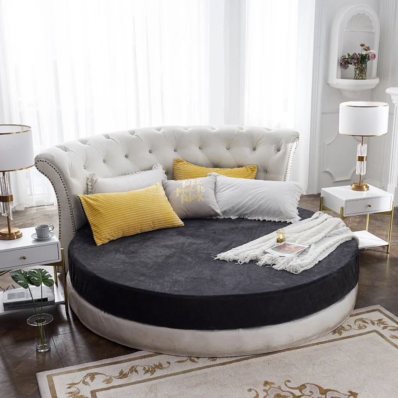 4 шт./компл. комплект одежды из бархата круглая кровать наволочка пододеяльник