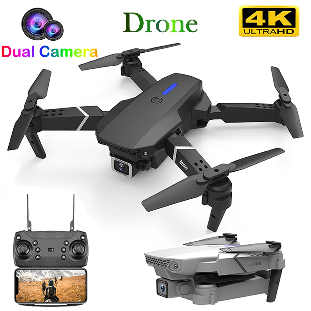 Дрон Радиоуправляемый E88 PRO Квадрокоптер UAV с камерой для аэрофотосъемки FPV 4K Wi Fi HD