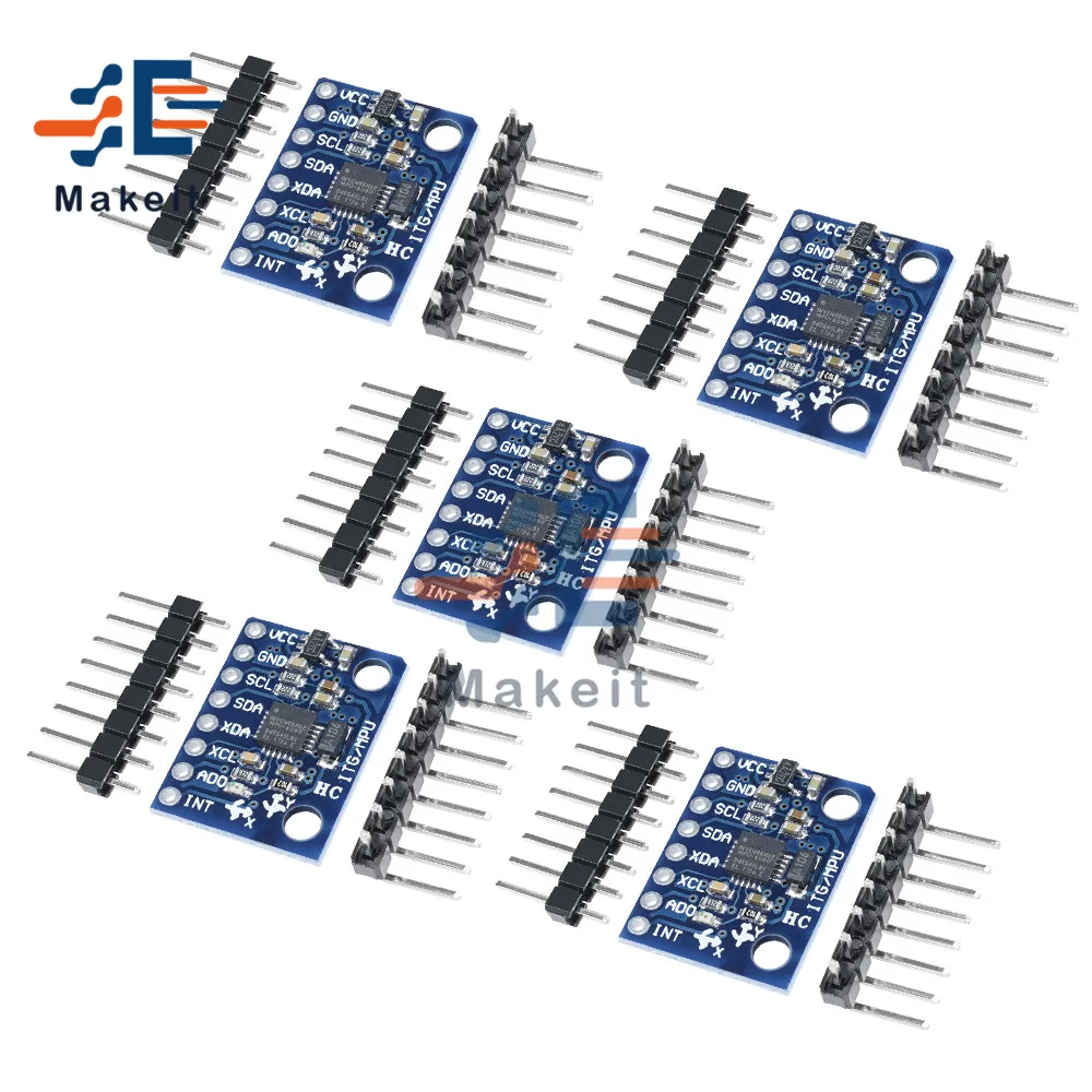 5 шт. GY 521 GY521 MPU 6050 MPU6050 3 оси аналоговый гироскоп Сенсор акселерометр совместимый