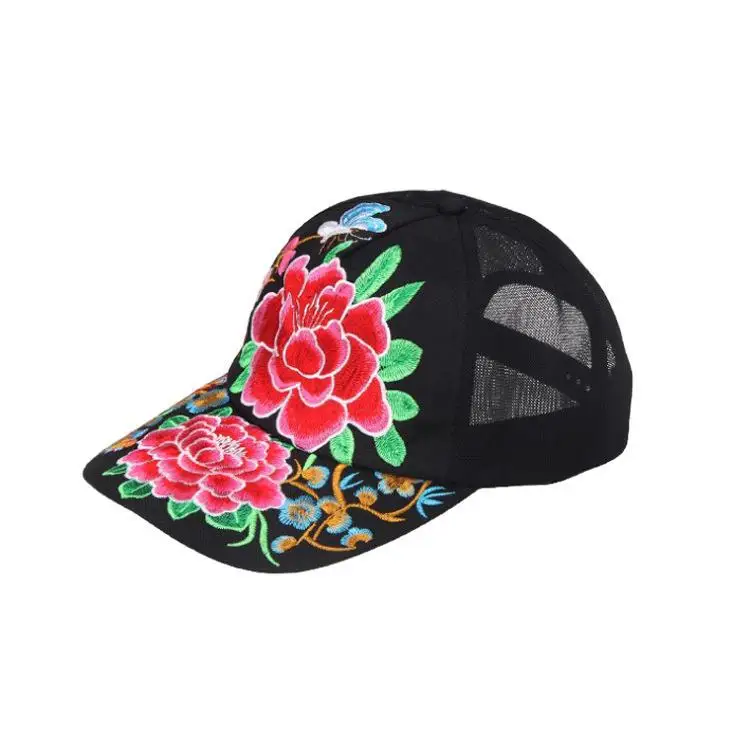 

2021 ethnic style embroidered cap embroidered leisure travel sun shading cap
