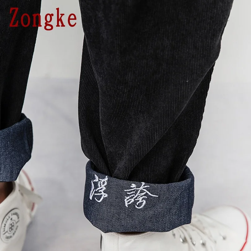 

Zongke Corduroy Mens Pants Ankle-Length Hip Hop Harem Pants Men Clothing Mens Trousers Jogger Harajuku Sweatpants 2021 New M-5XL