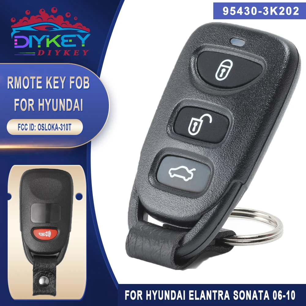 

Пульт дистанционного управления автомобильный ключ DIYKEY 95430-3K202 315 МГц, 3 + 1 кнопка для Hyundai Elantra Sonata 2006-2010 FCCID: строя