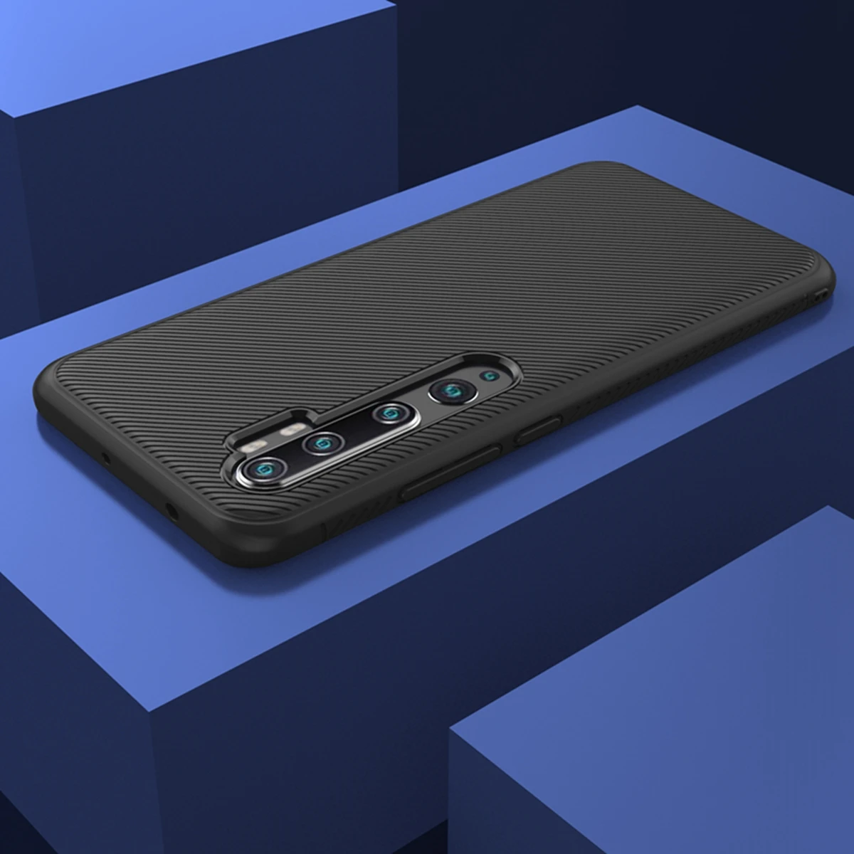 Чехол для Xiaomi Mi CC9 Pro силиконовая текстура углеродное волокно защита от царапин