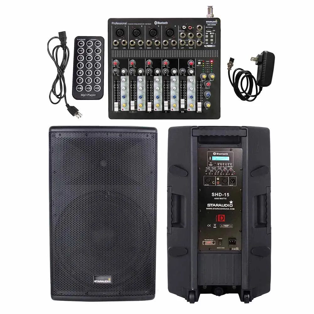 STARAUDIO 4000 Вт 15 &quotмощный динамик PA караоке вечерние активный DJ аудио сценический 6