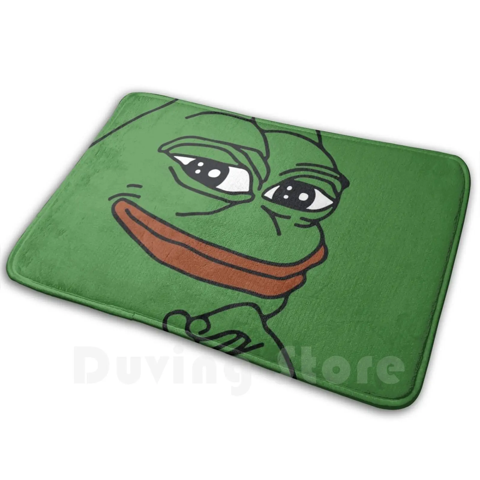 

The Frog Smug Face With Smile And Hand On Chin Meme Green Background Hd High Quality Online Store Washable Warm