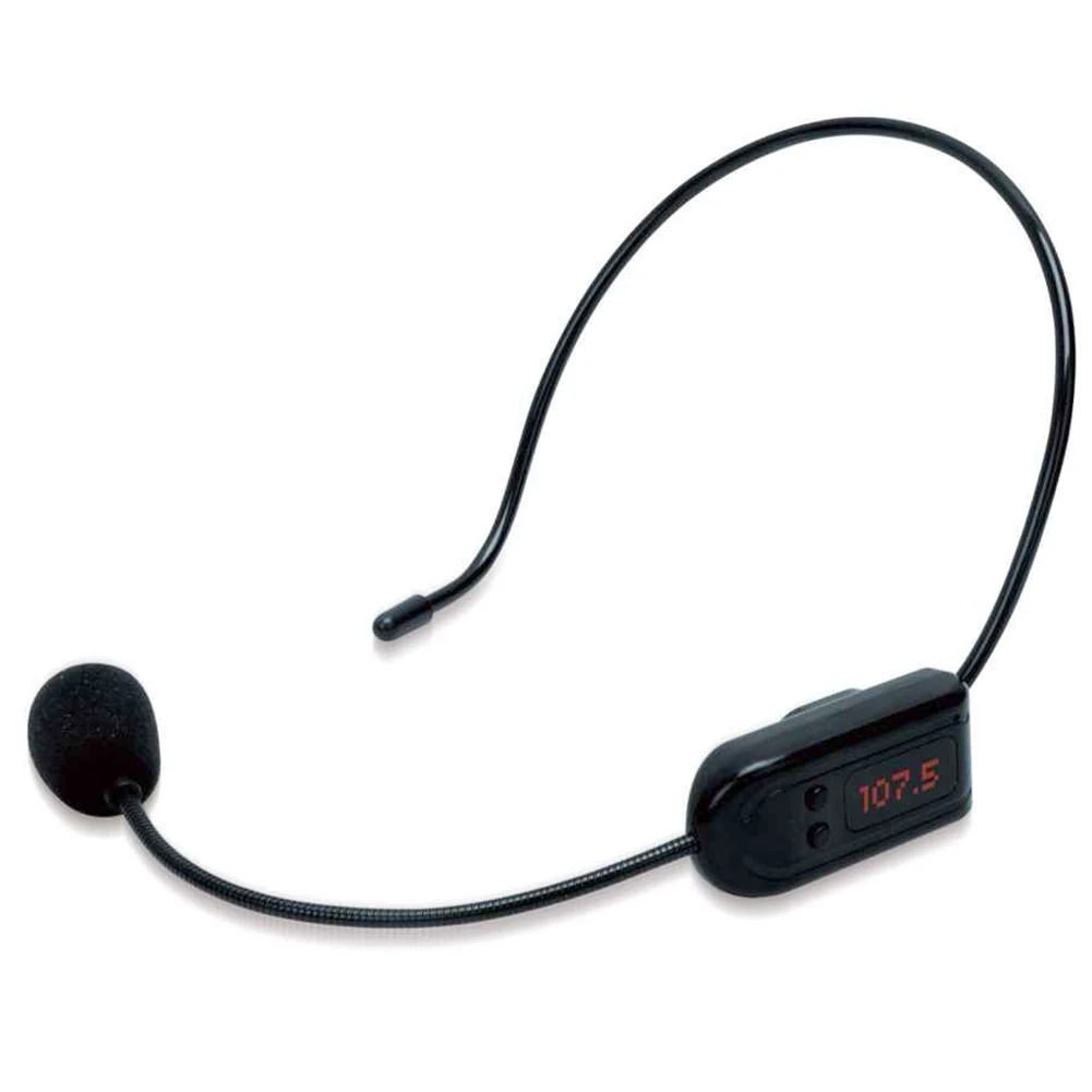 Черный Беспроводной FM радио микрофон гарнитуры громкой связи Bluetooth гарнитура