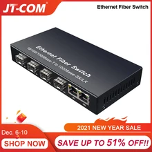 Gigabit SFP Fiber Switch  1000Mbps Optical Media Converter 4 * SFP Fiber Port and 2  RJ45 UTP Port 4/8G2E Fiber Ethernet Switch