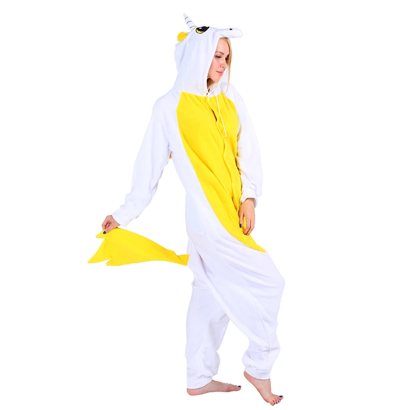 2021 комбинезон с животными желтый Единорог флисовая Пижама милыми из