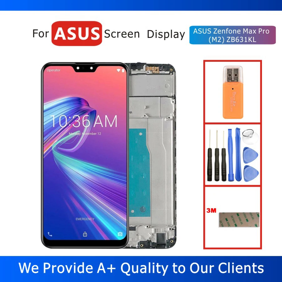 ЖК дисплей 6 2 дюйма для ASUS Zenfone Max Pro (M2) ZB631KL с сенсорным экраном и дигитайзером в