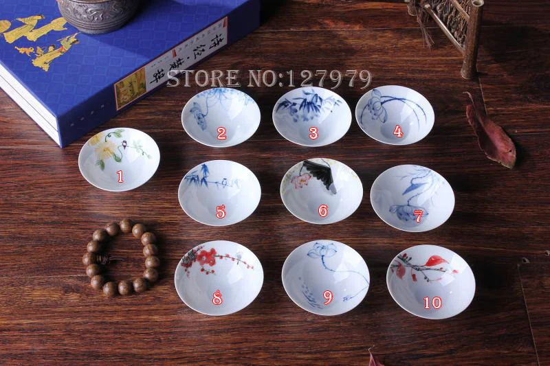 В продаже! Подлинная чашка Jingdezhen с бамбуковой шляпкой ручной росписи фарфоровая