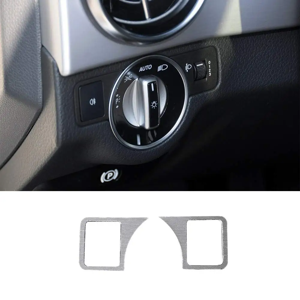 

Aluminum Alloy Headlight Adjustment Switch Button Cover Trim for Mercedes Benz A Class,B Class,GLK ML GL(Style A)