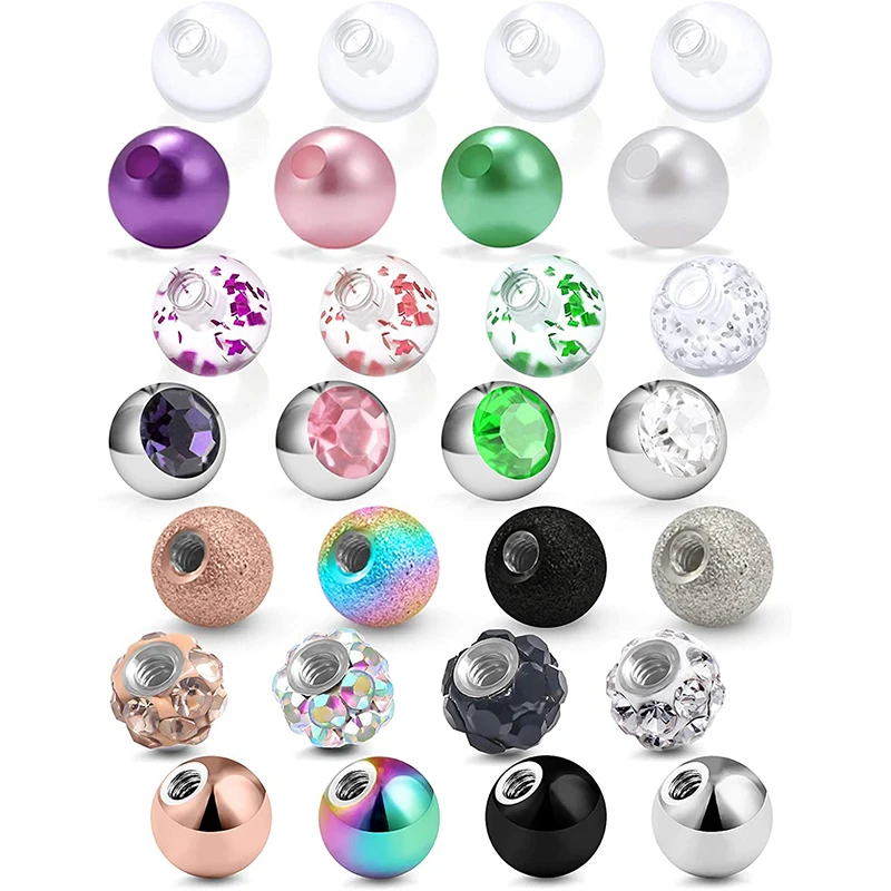 Пирсинг мяч 14 г шарики для пирсинга запасные мячи с наружной резьбой ниппель
