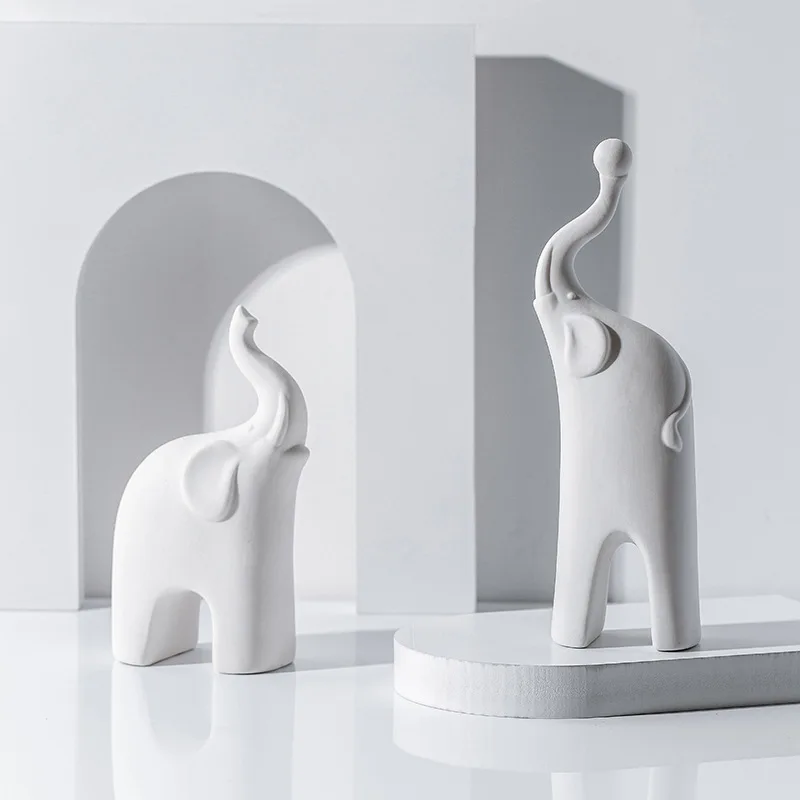 Фигурки животных украшения для дома белые керамические статуи и скульптуры