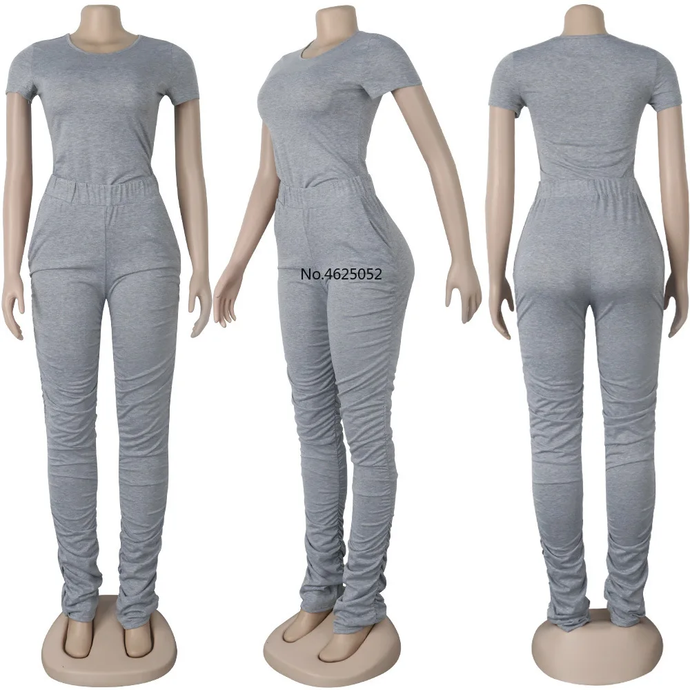 Большие размеры Женская одежда Спортивные штаны Комплект из двух предметов